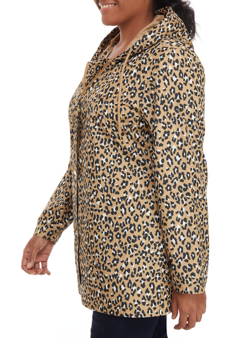 Plus Size Leopard Anorak Jacket 