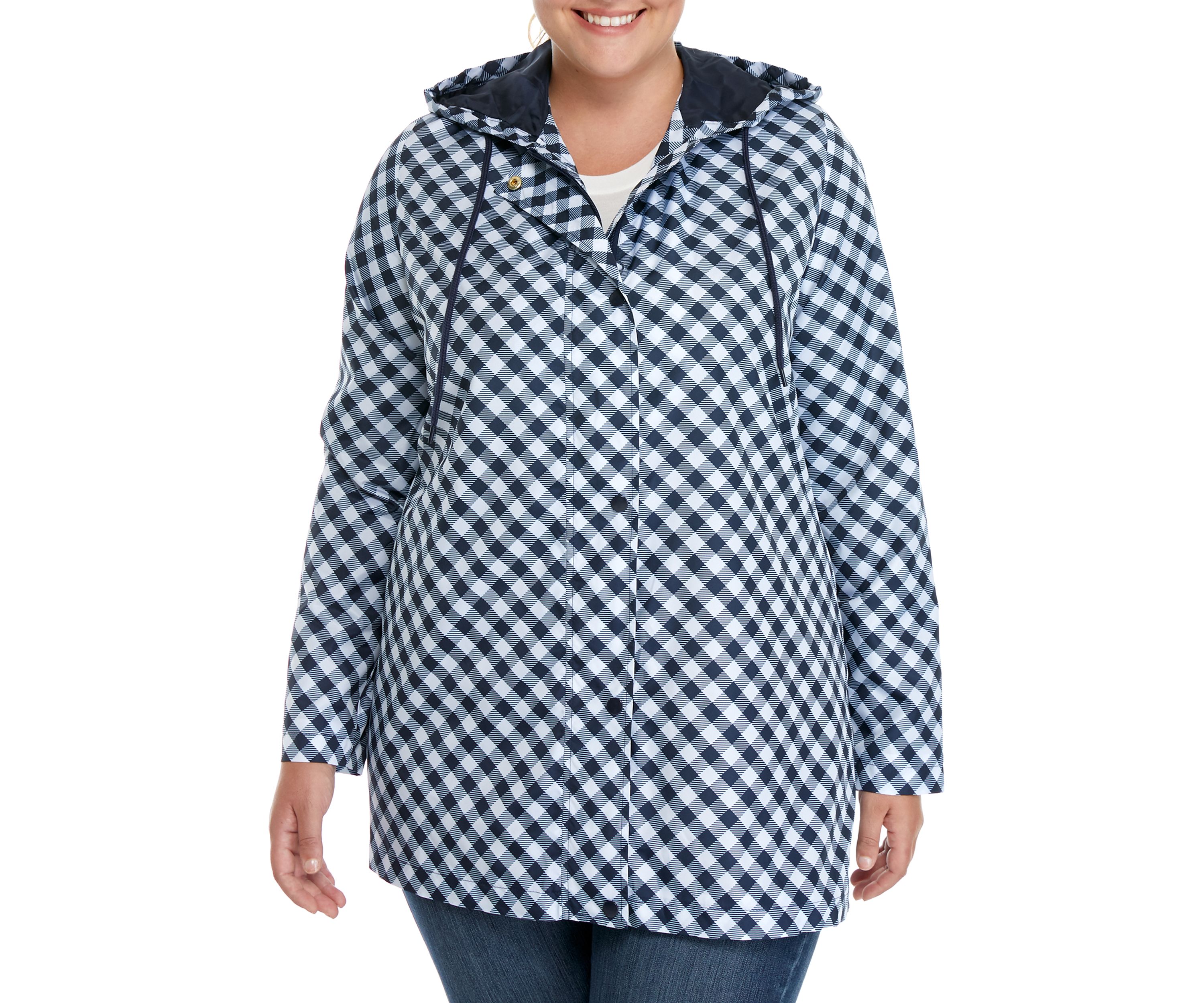 Plus Size Printed Anorak Jacket 