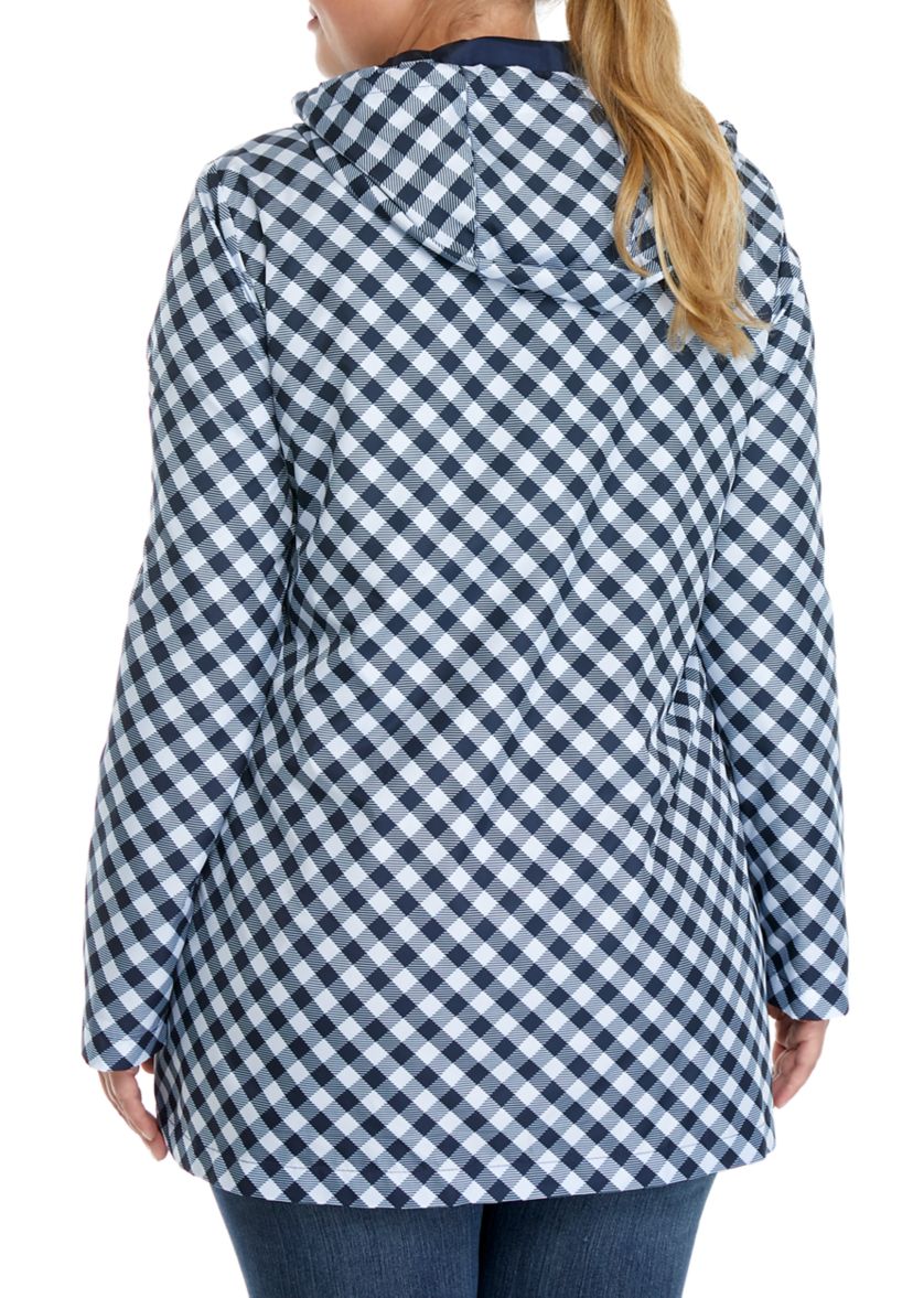 Plus Size Printed Anorak Jacket 