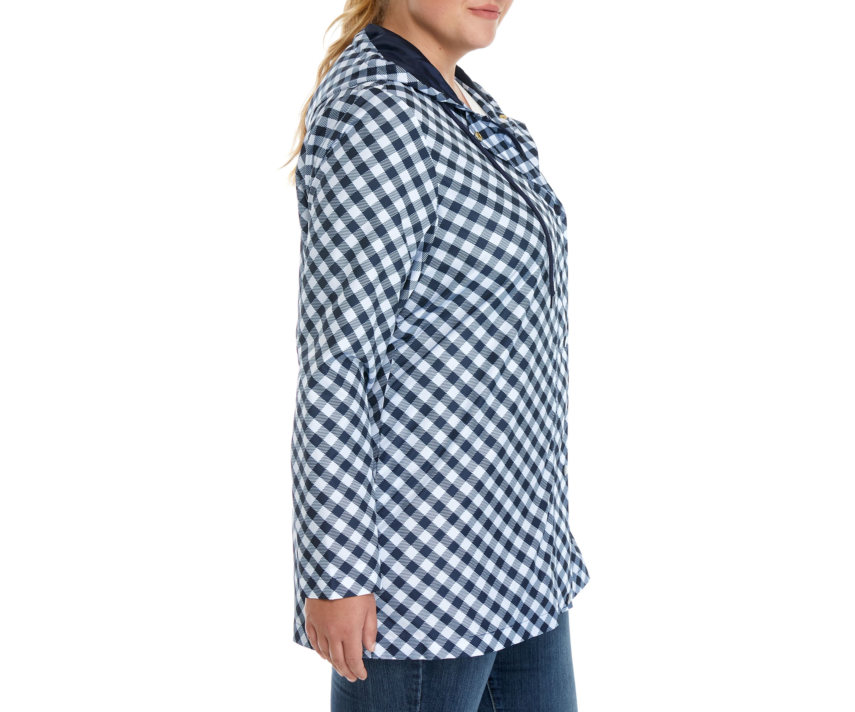 Plus Size Printed Anorak Jacket 