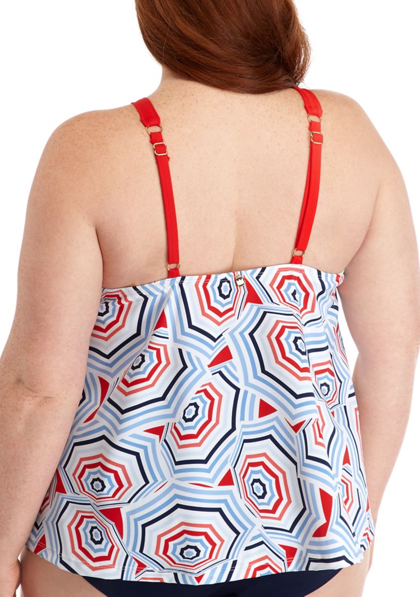 Plus Size Umbrellicana Flyaway Tankini Swim Top