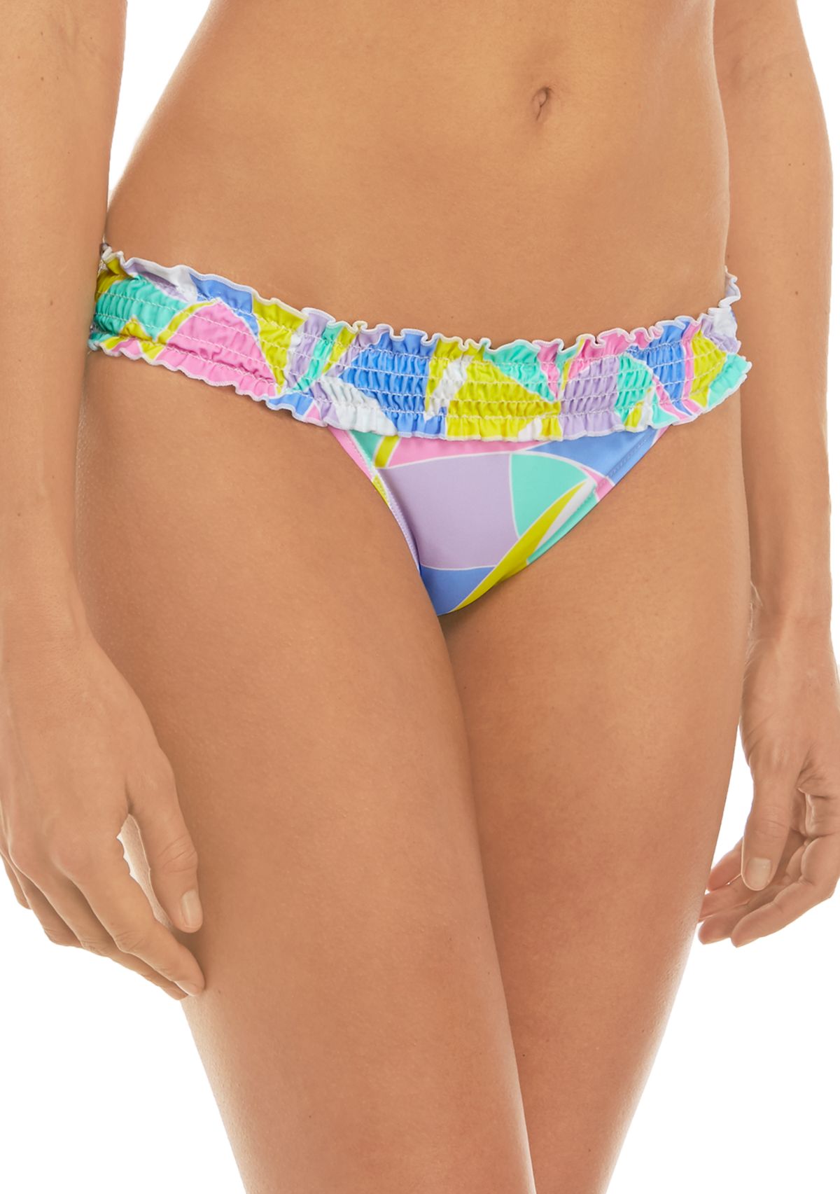 Easily Adored Smocked Hipster Swim Bottoms  