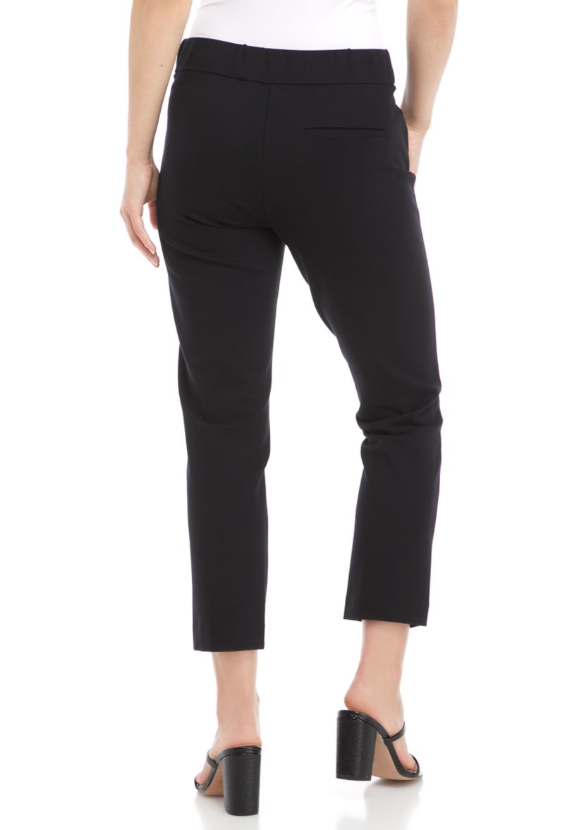 Womens Pull On Cropped Ponte Pants 