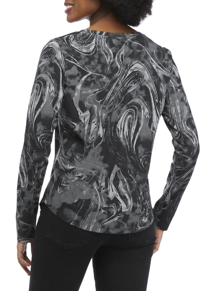Womens Long Sleeve Printed Essential T-Shirt