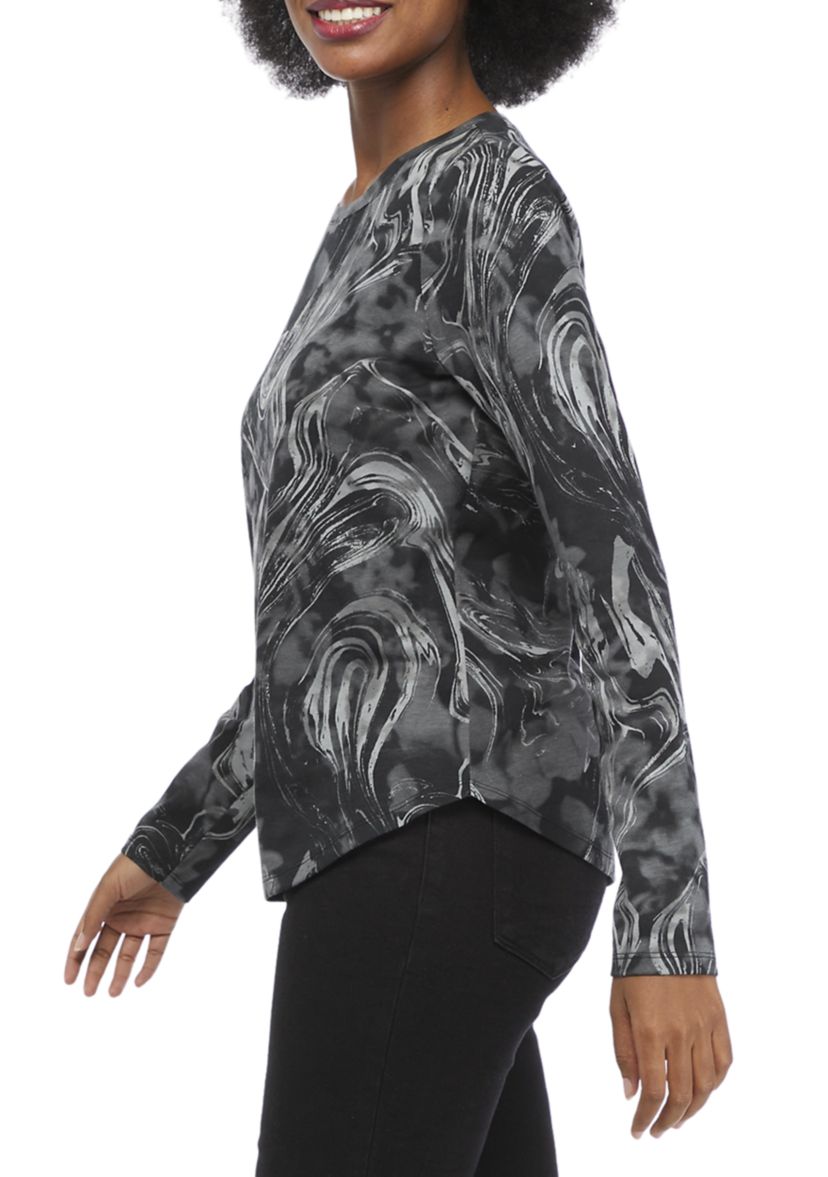 Womens Long Sleeve Printed Essential T-Shirt