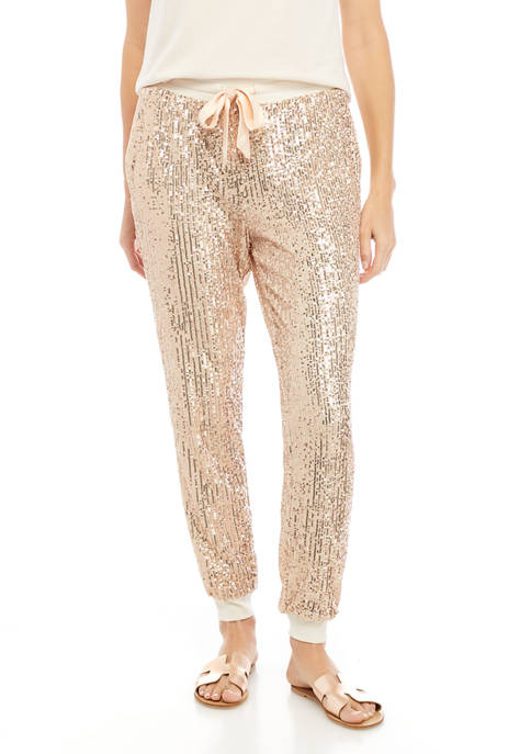 Womens Sequin Joggers 