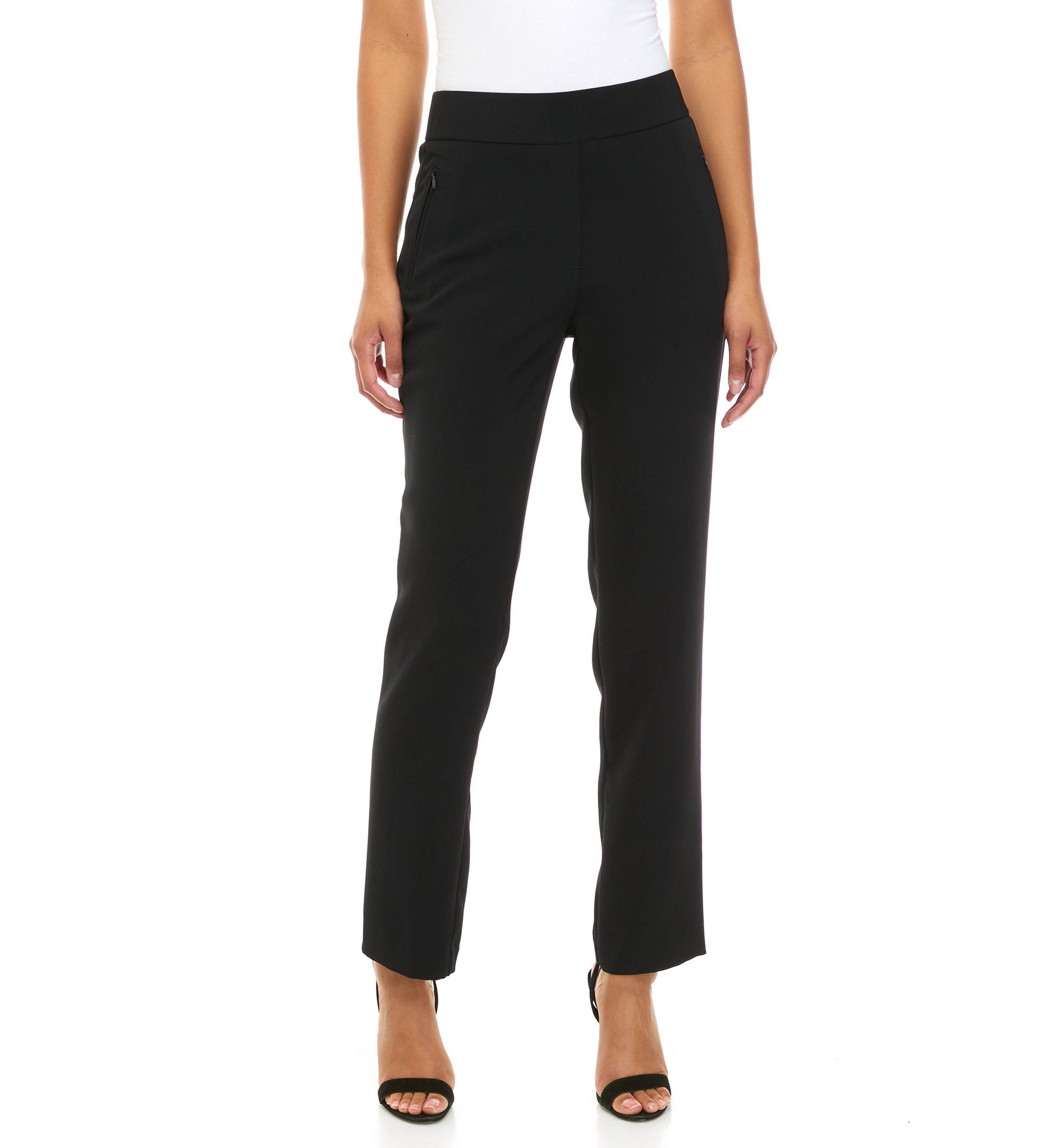 Womens Pull On Crepe Straight Leg Pants