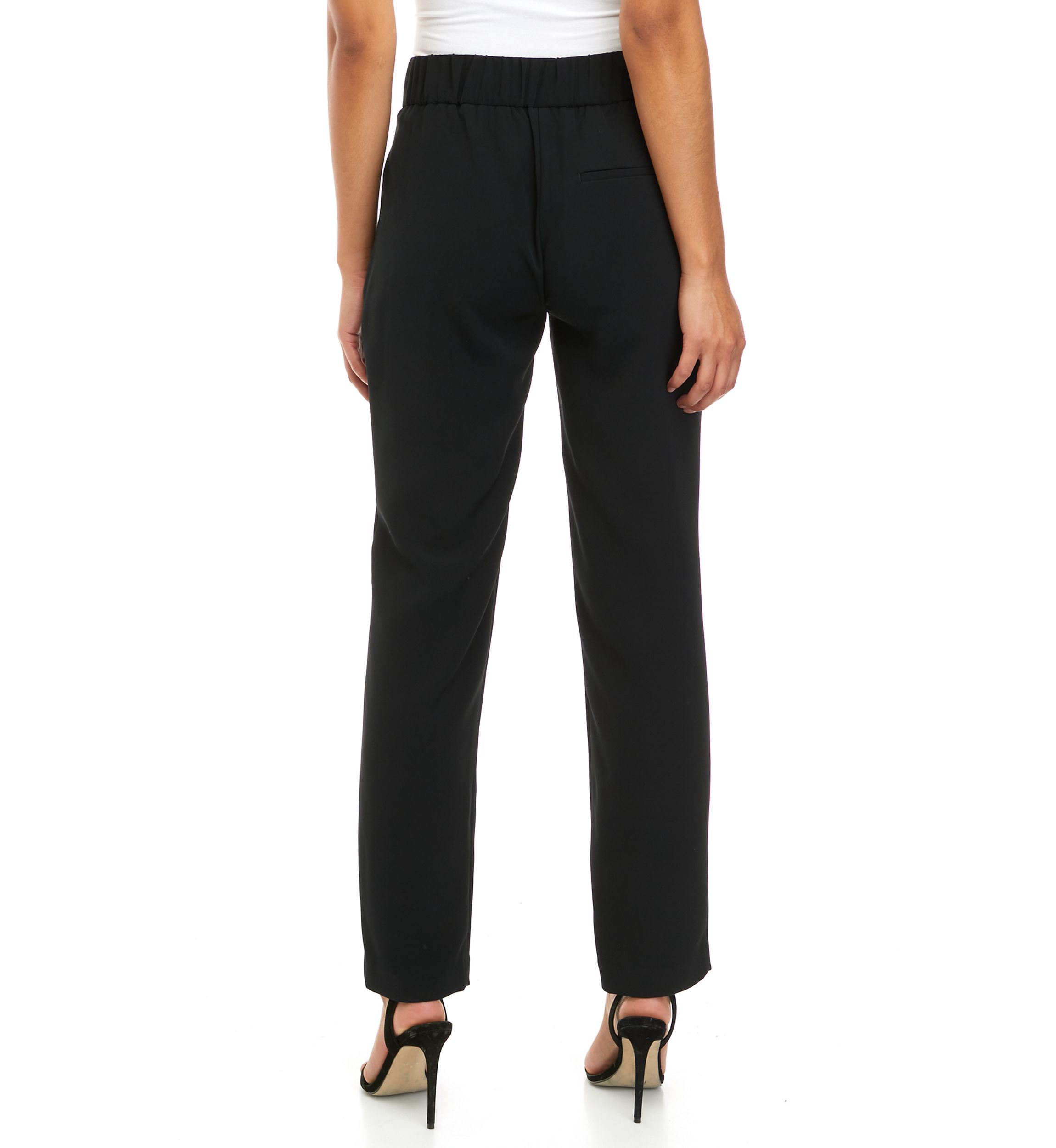 Womens Pull On Crepe Straight Leg Pants