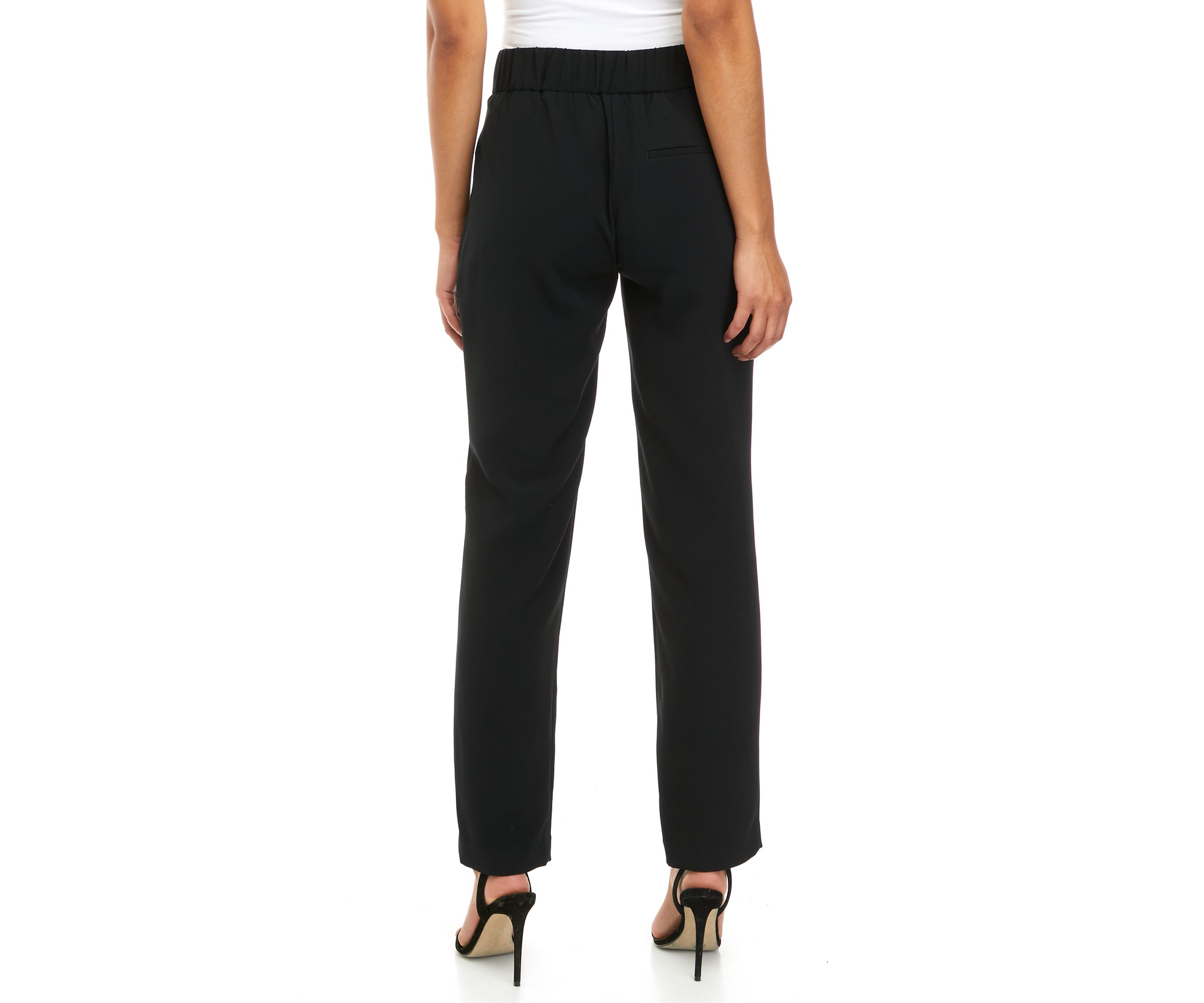 Womens Pull On Crepe Straight Leg Pants