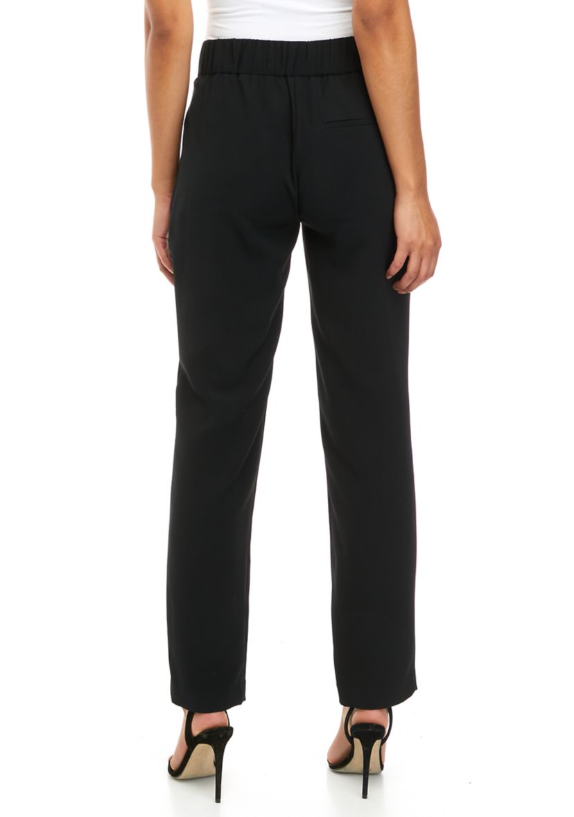 Womens Pull On Crepe Straight Leg Pants