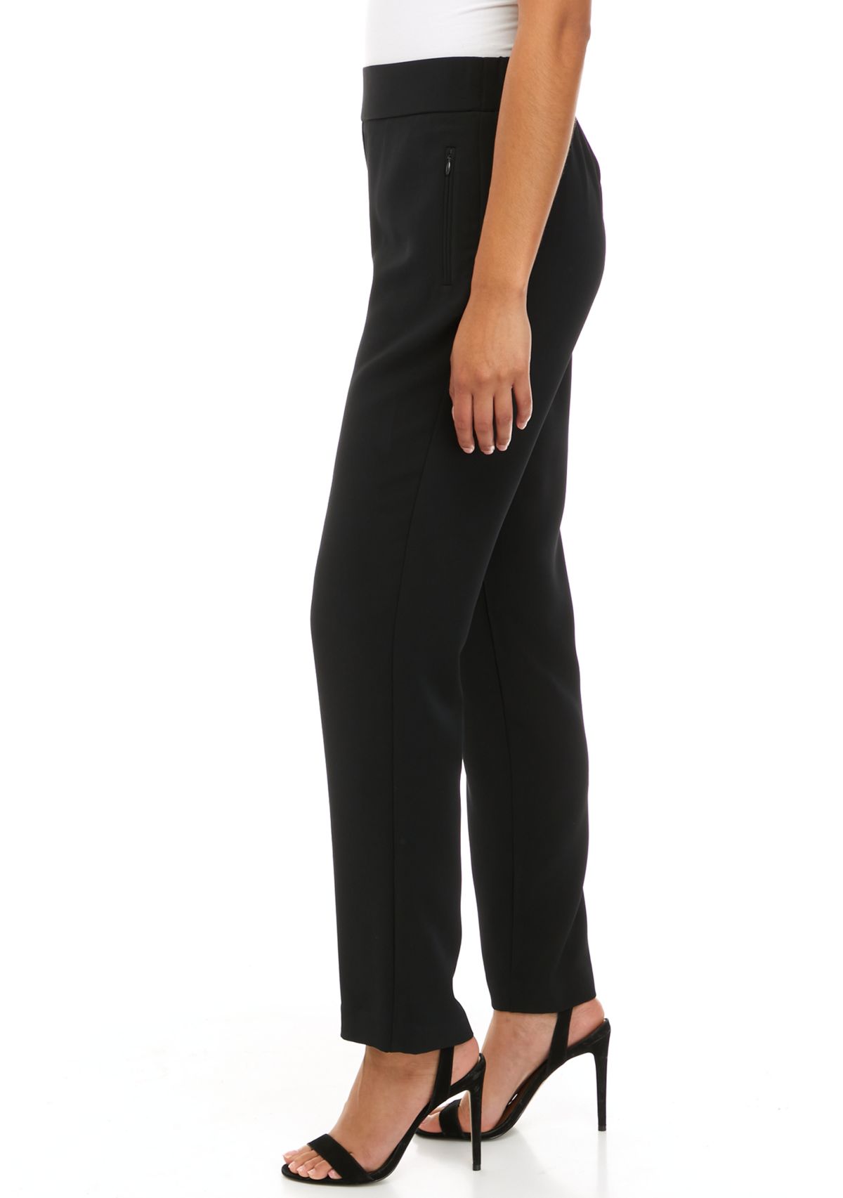 Womens Pull On Crepe Straight Leg Pants