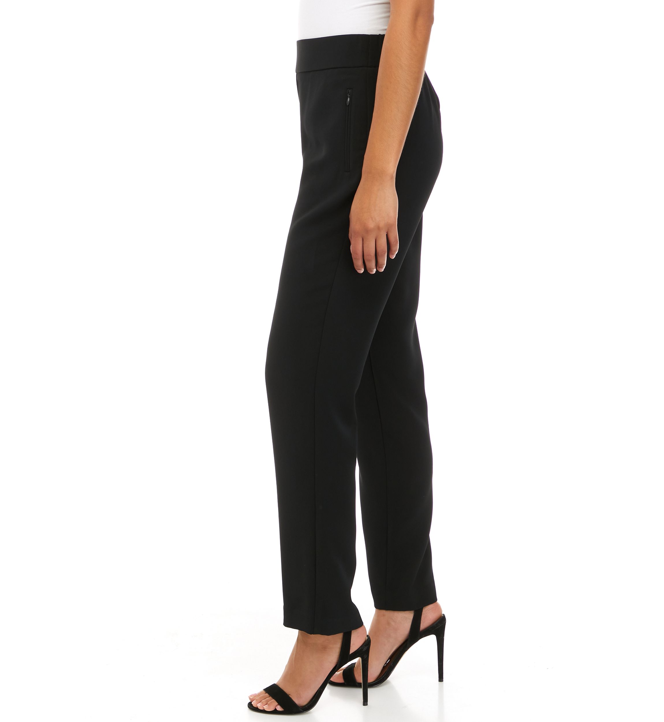 Womens Pull On Crepe Straight Leg Pants