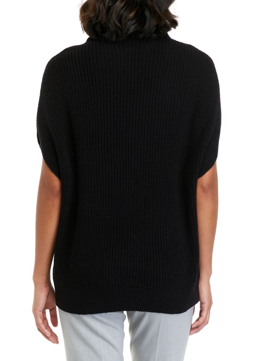 Womens Mock Neck Ribbed Sweater Vest