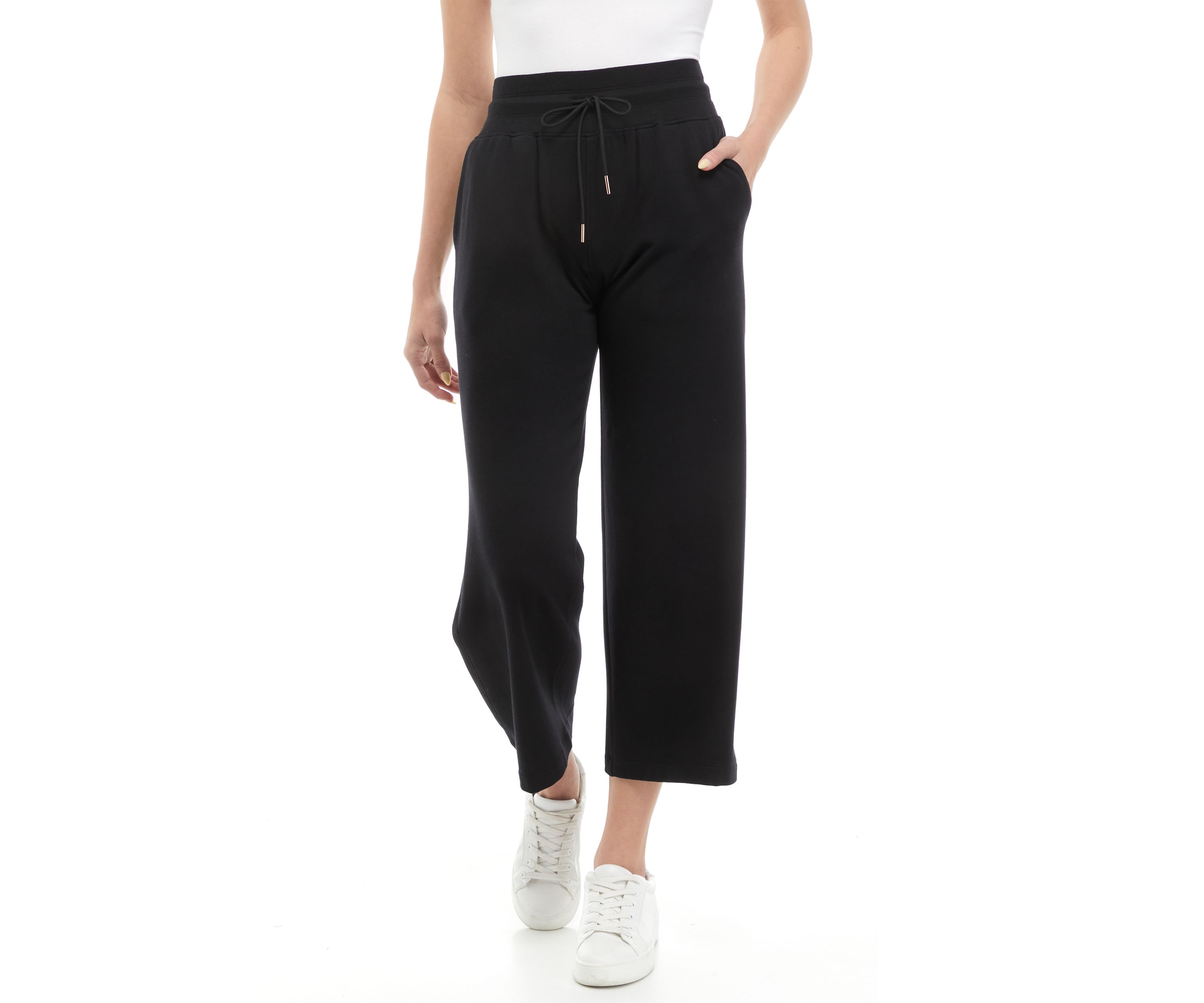 Womens Wide Leg Cropped Pants 