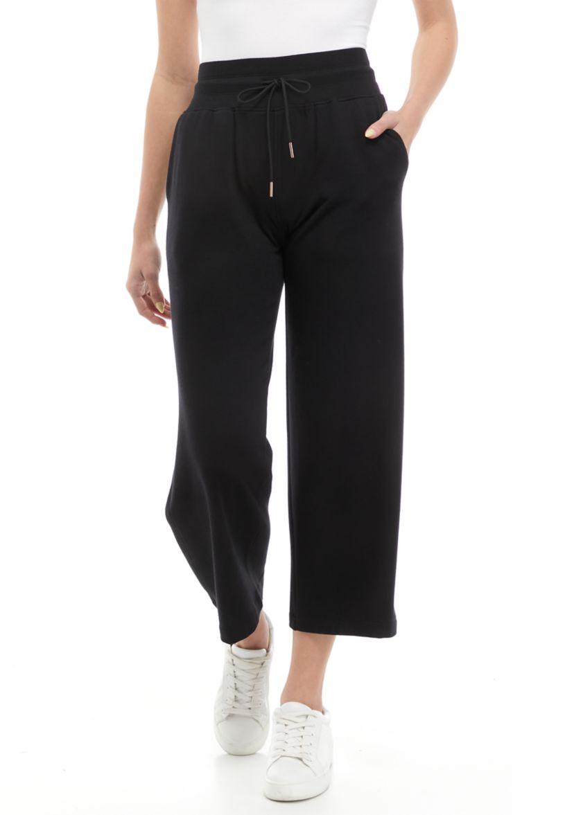 Womens Wide Leg Cropped Pants 
