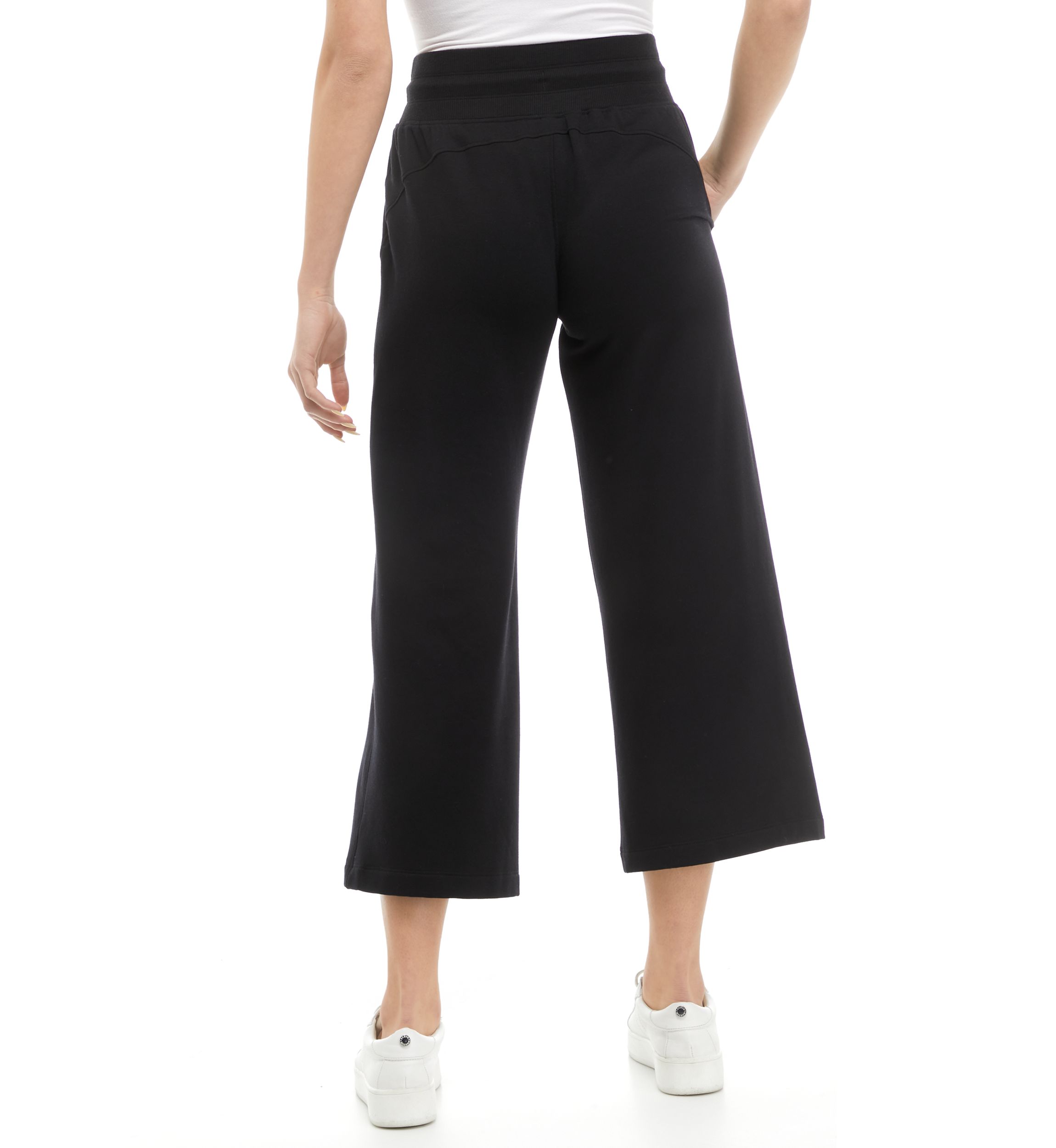 Womens Wide Leg Cropped Pants 