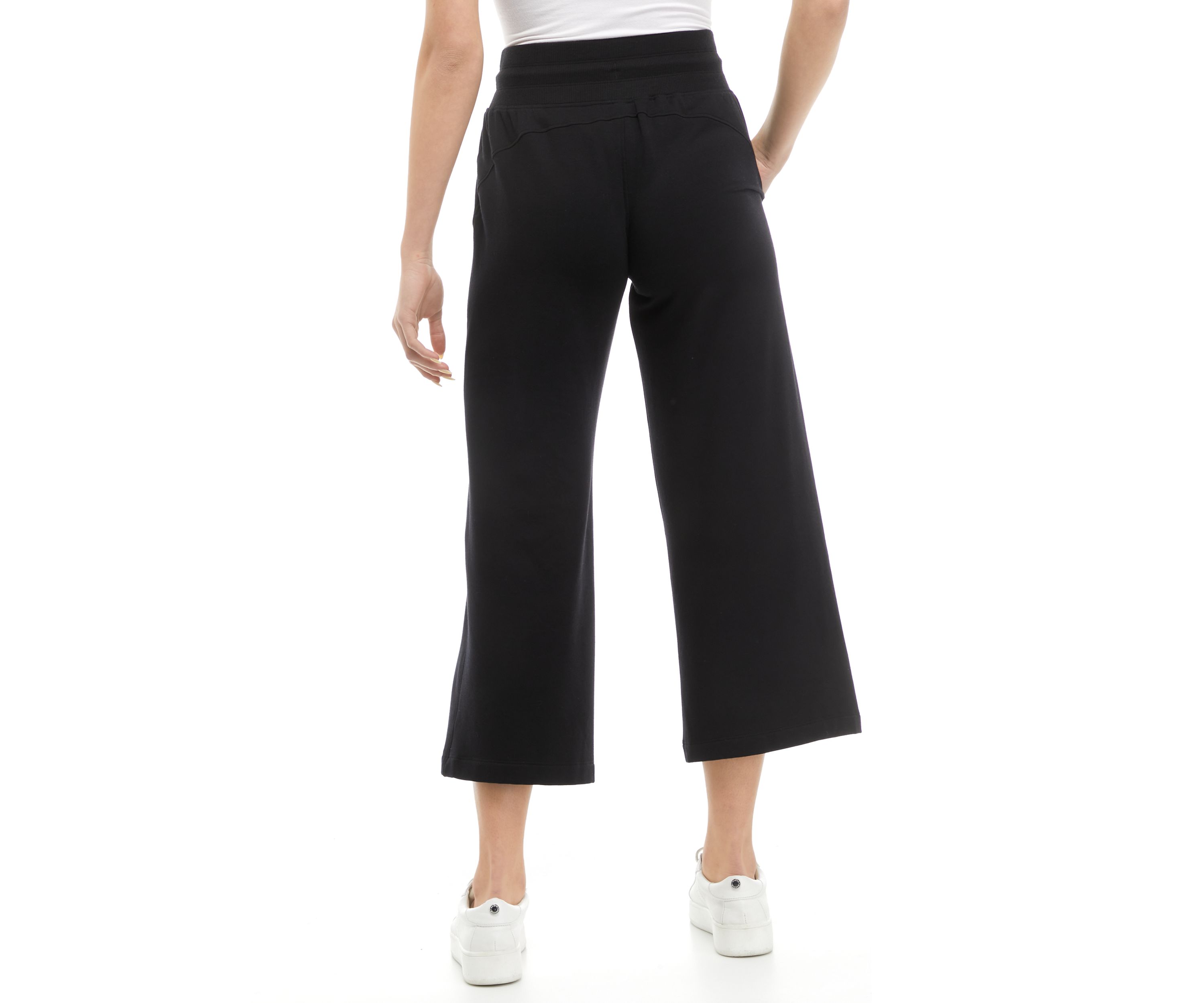 Womens Wide Leg Cropped Pants 
