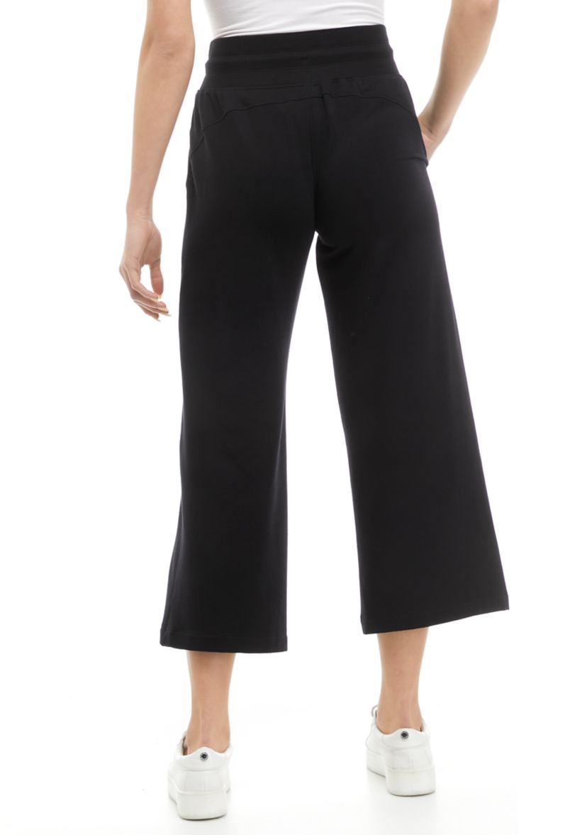 Womens Wide Leg Cropped Pants 