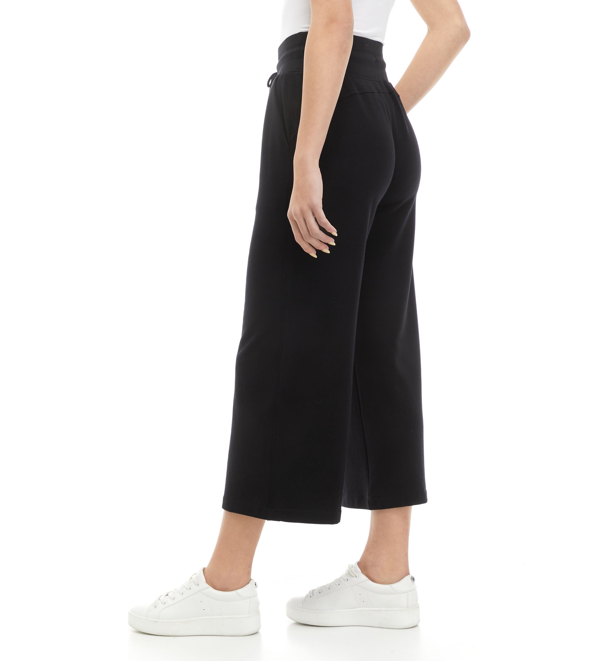 Womens Wide Leg Cropped Pants 