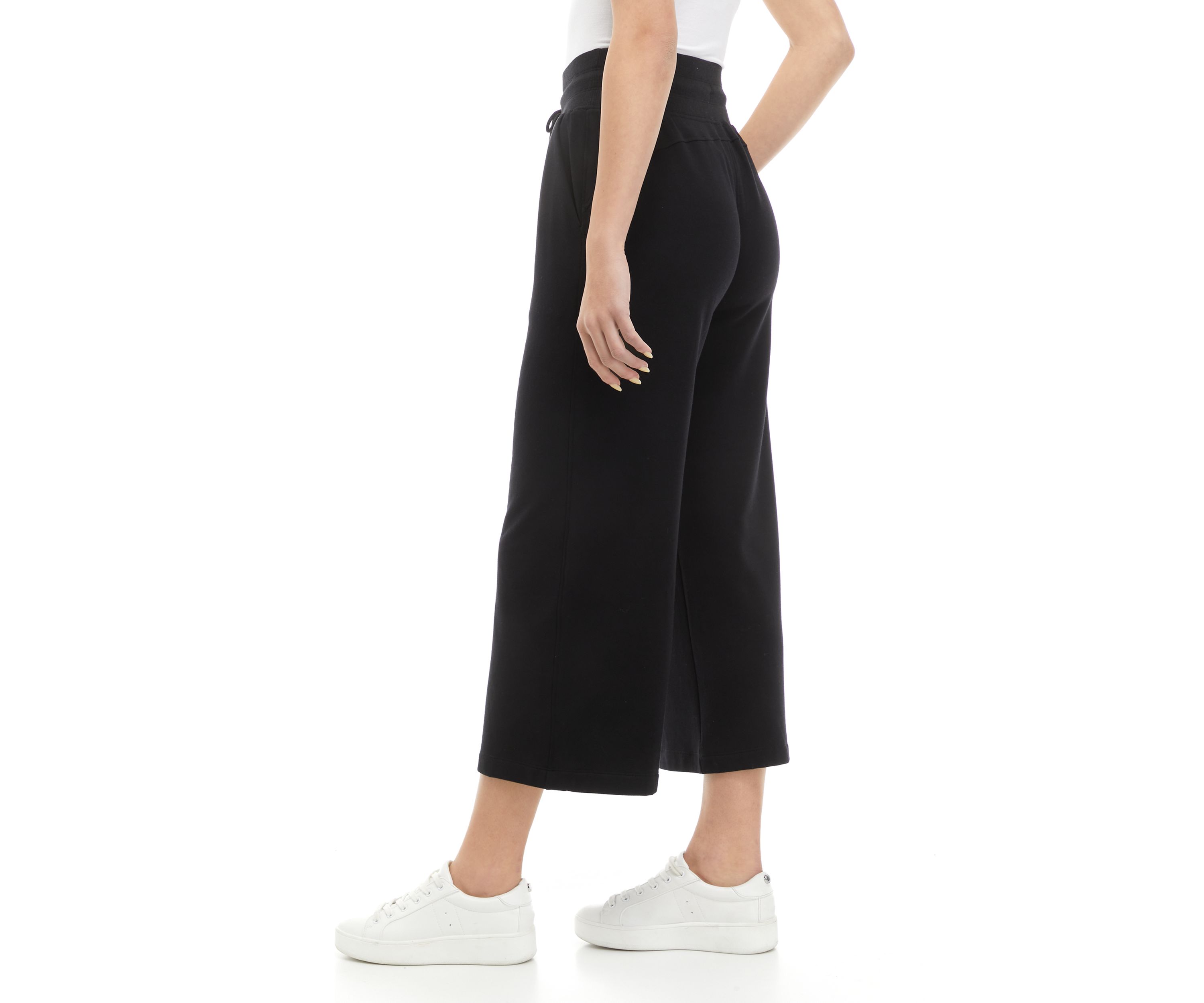 Womens Wide Leg Cropped Pants 