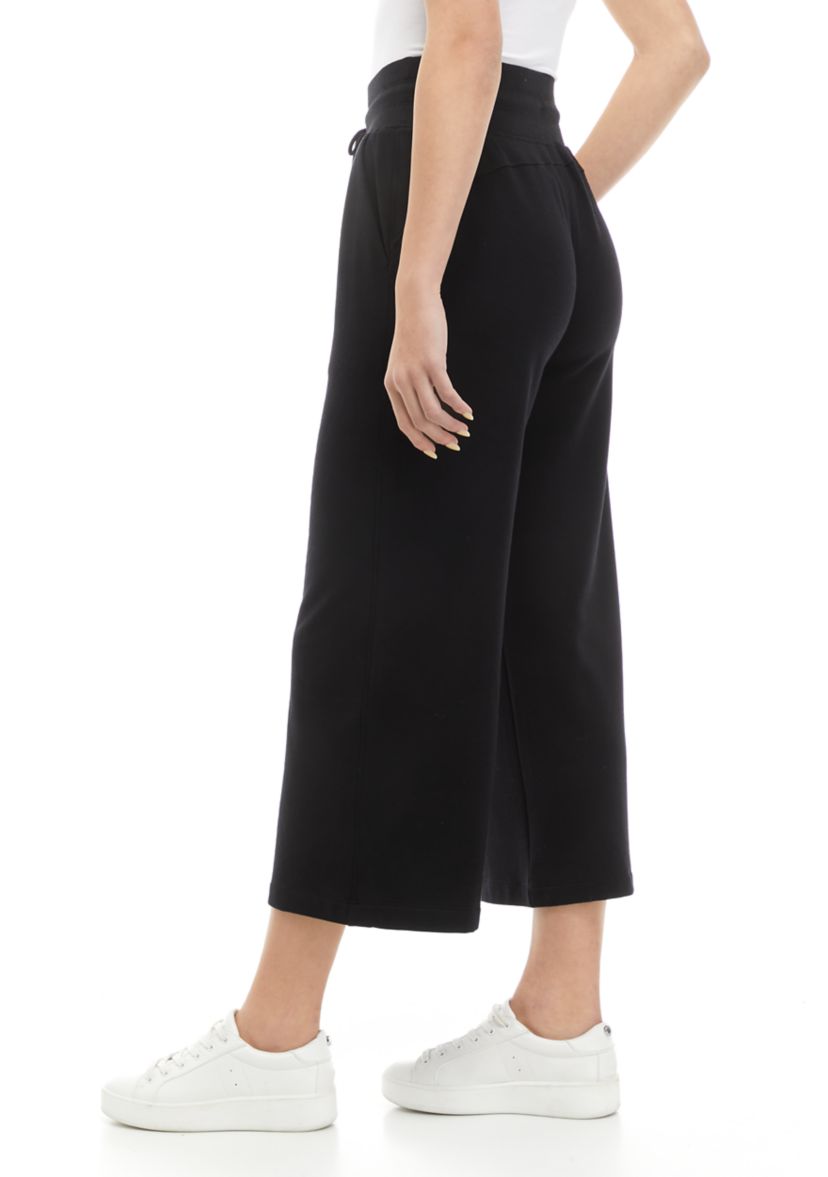 Womens Wide Leg Cropped Pants 