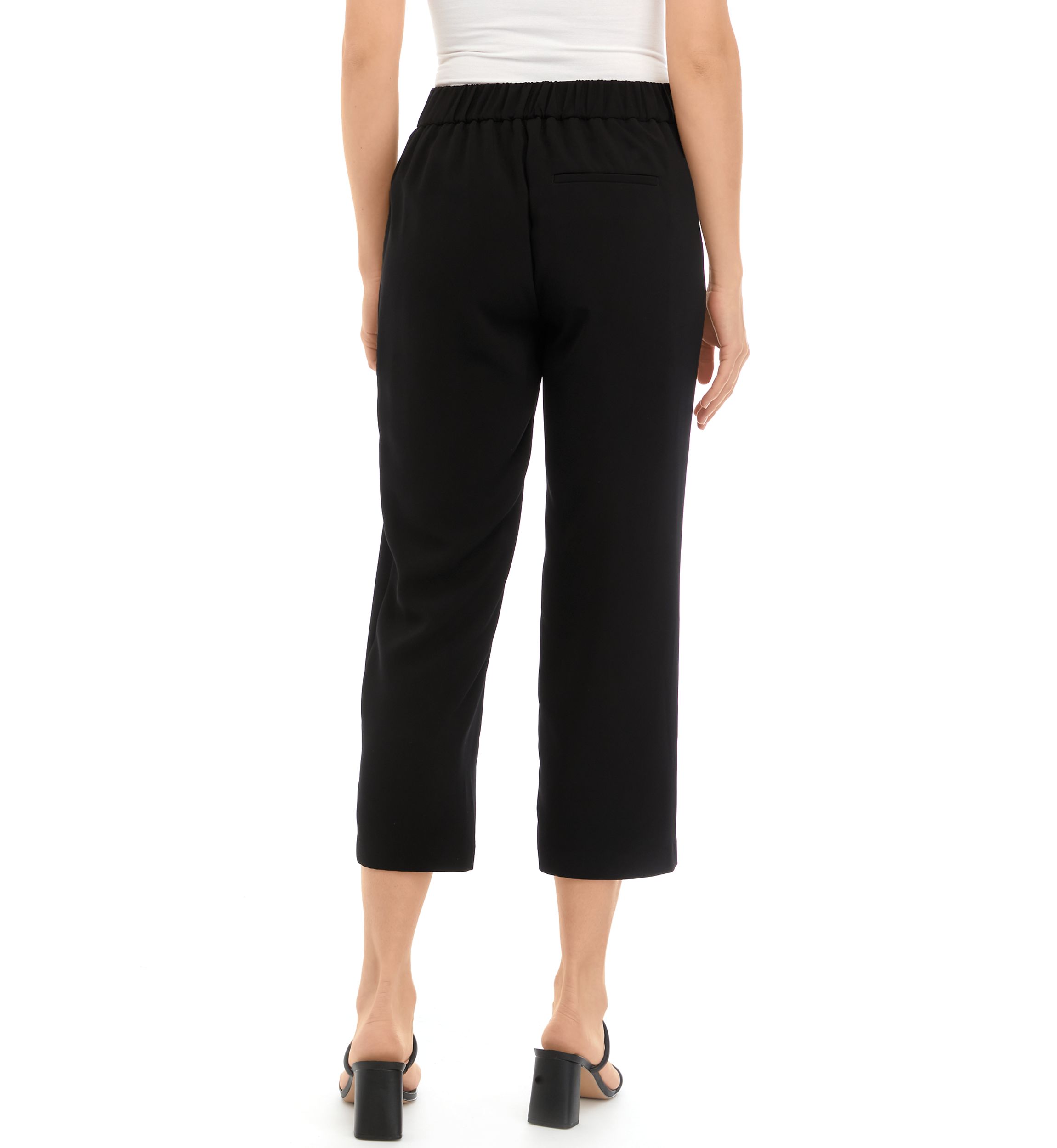 Womens Crepe Crop Pants with Seam