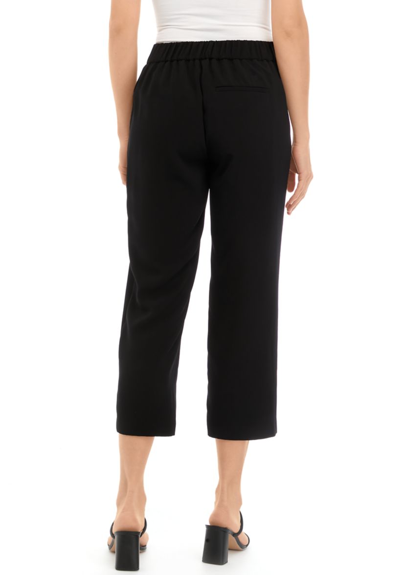 Womens Crepe Crop Pants with Seam