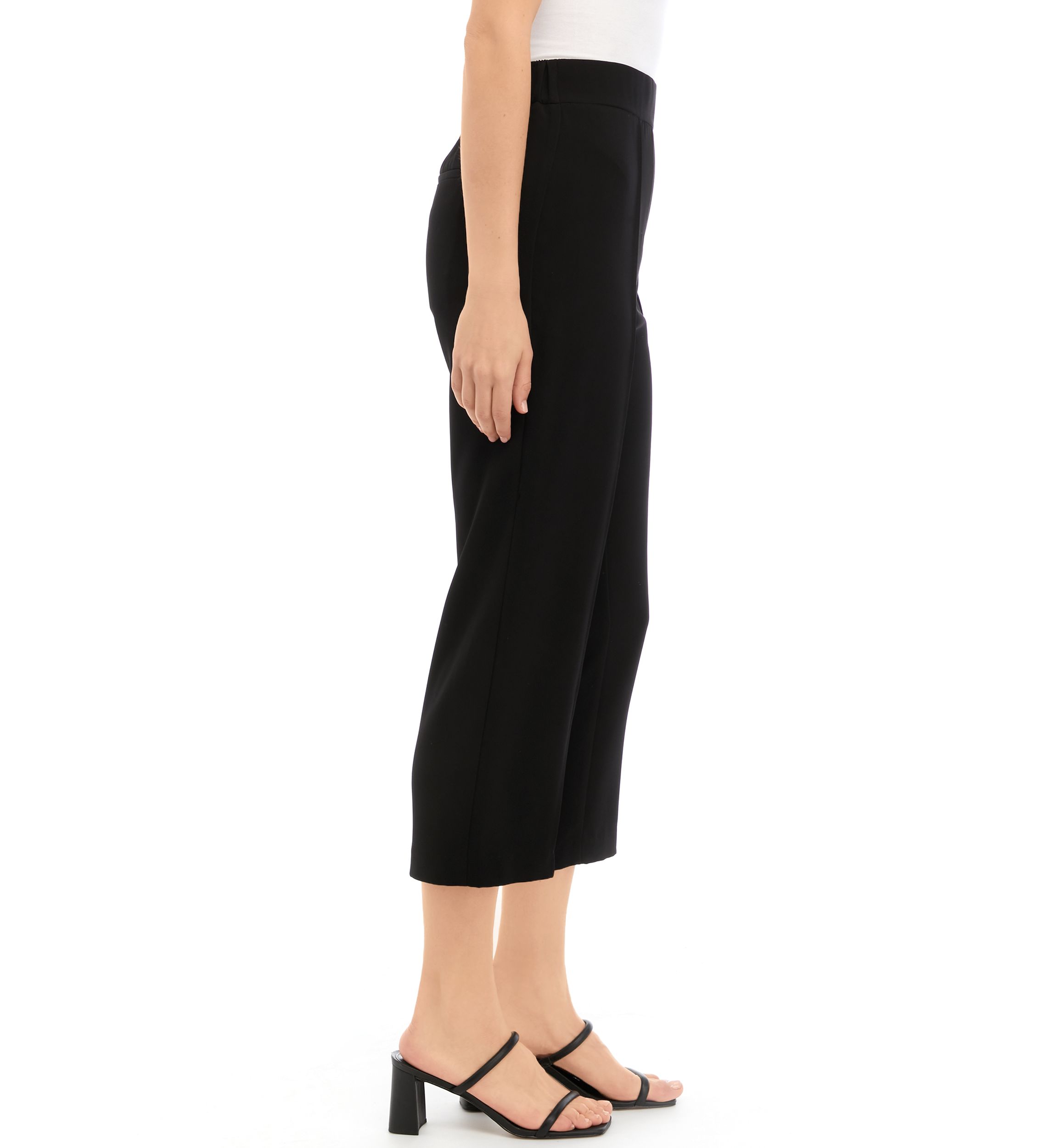Womens Crepe Crop Pants with Seam