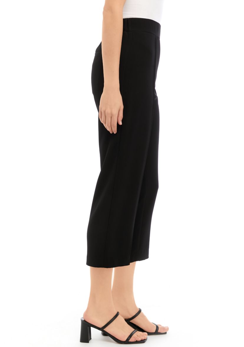 Womens Crepe Crop Pants with Seam