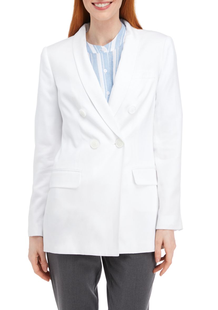 Womens Double Breasted Solid Blazer