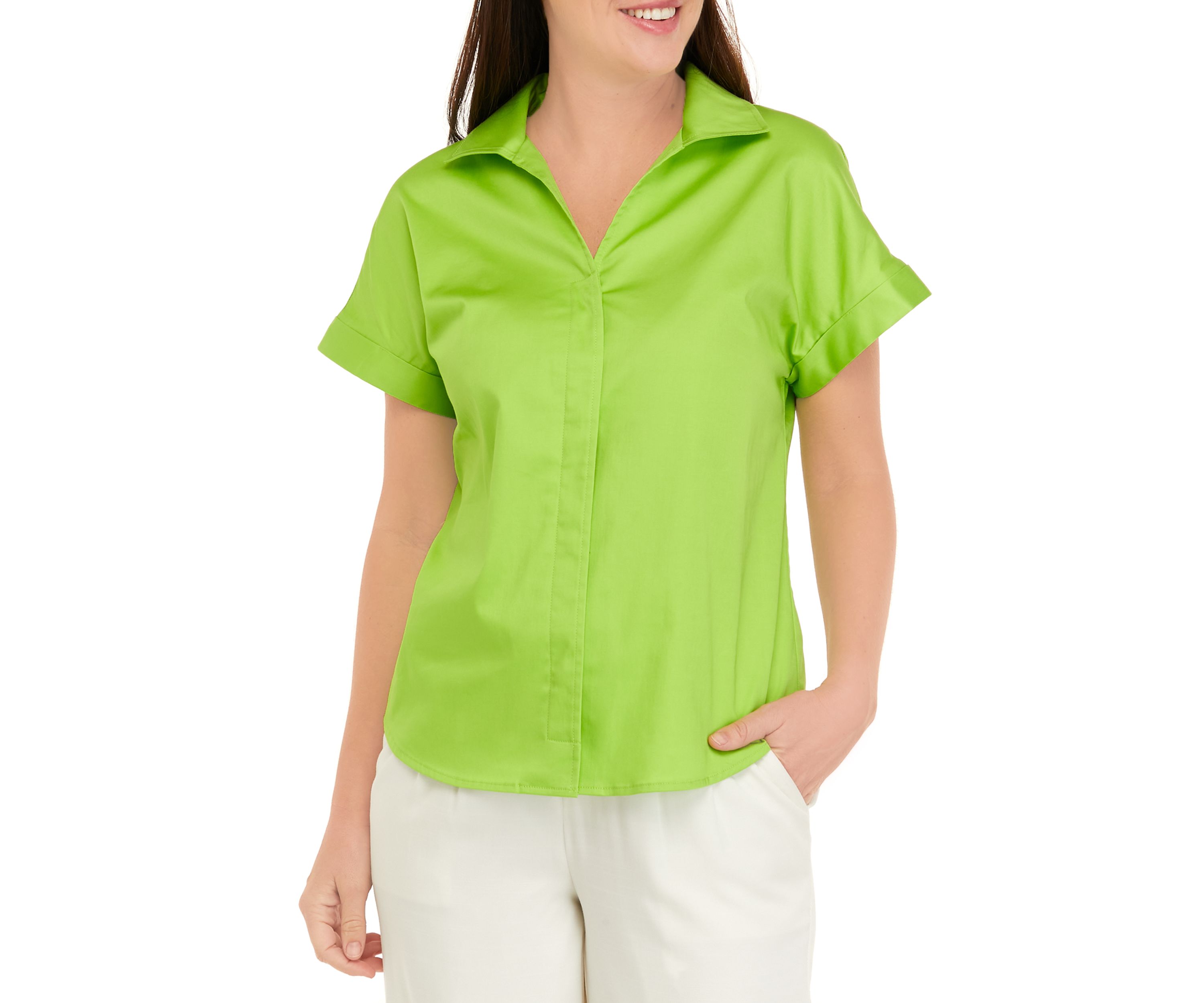 Womens Cap Sleeve Solid Shirt