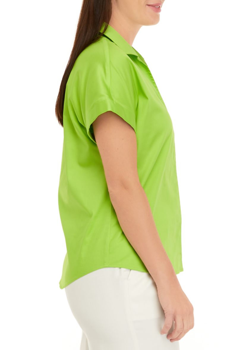 Womens Cap Sleeve Solid Shirt