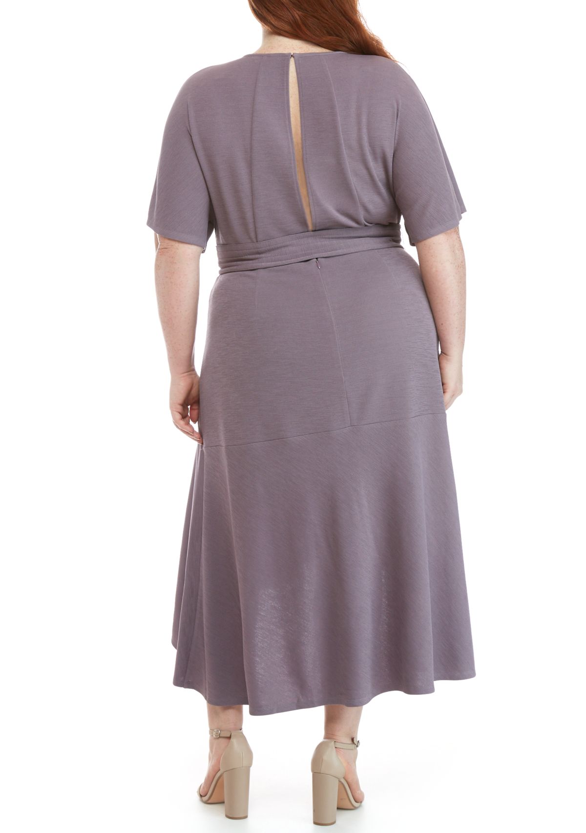 Plus Size Belted Midi Dress