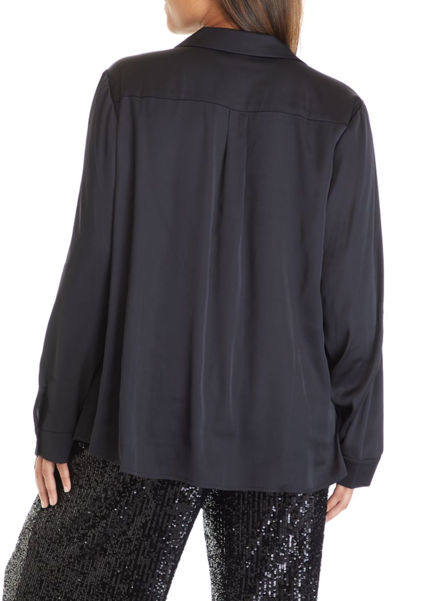 Plus Size Collared Button Up Shirt