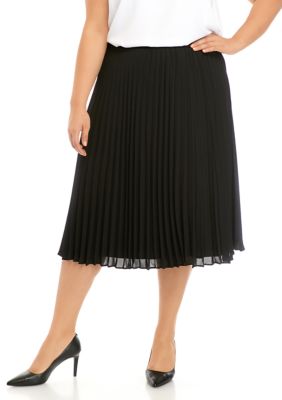 THE LIMITED Plus Size Elastic Waist Pleated Skirt | belk