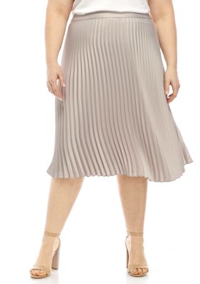 THE LIMITED Plus Size Satin Pleat Skirt | belk