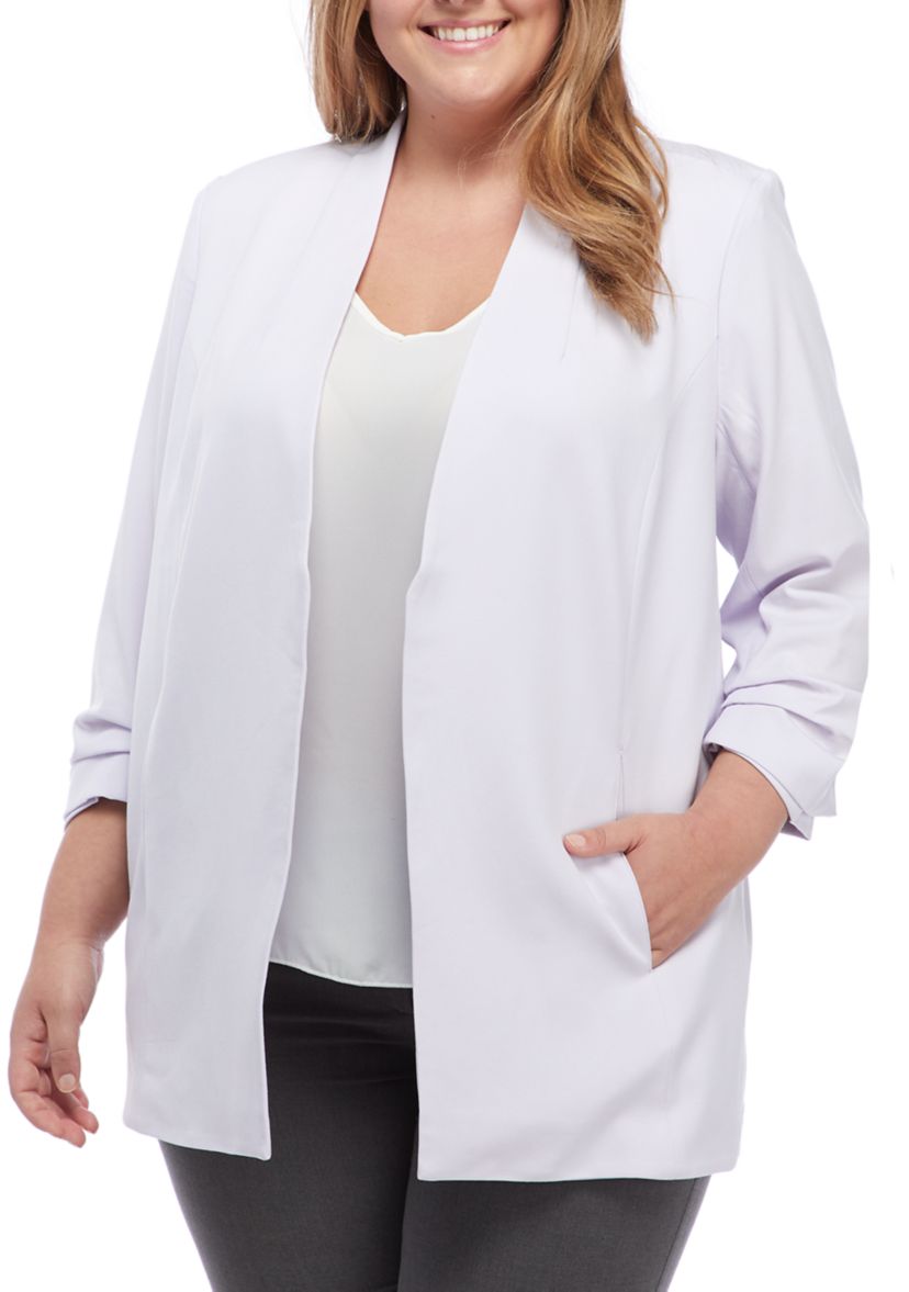 Plus Size Open Front Blazer 