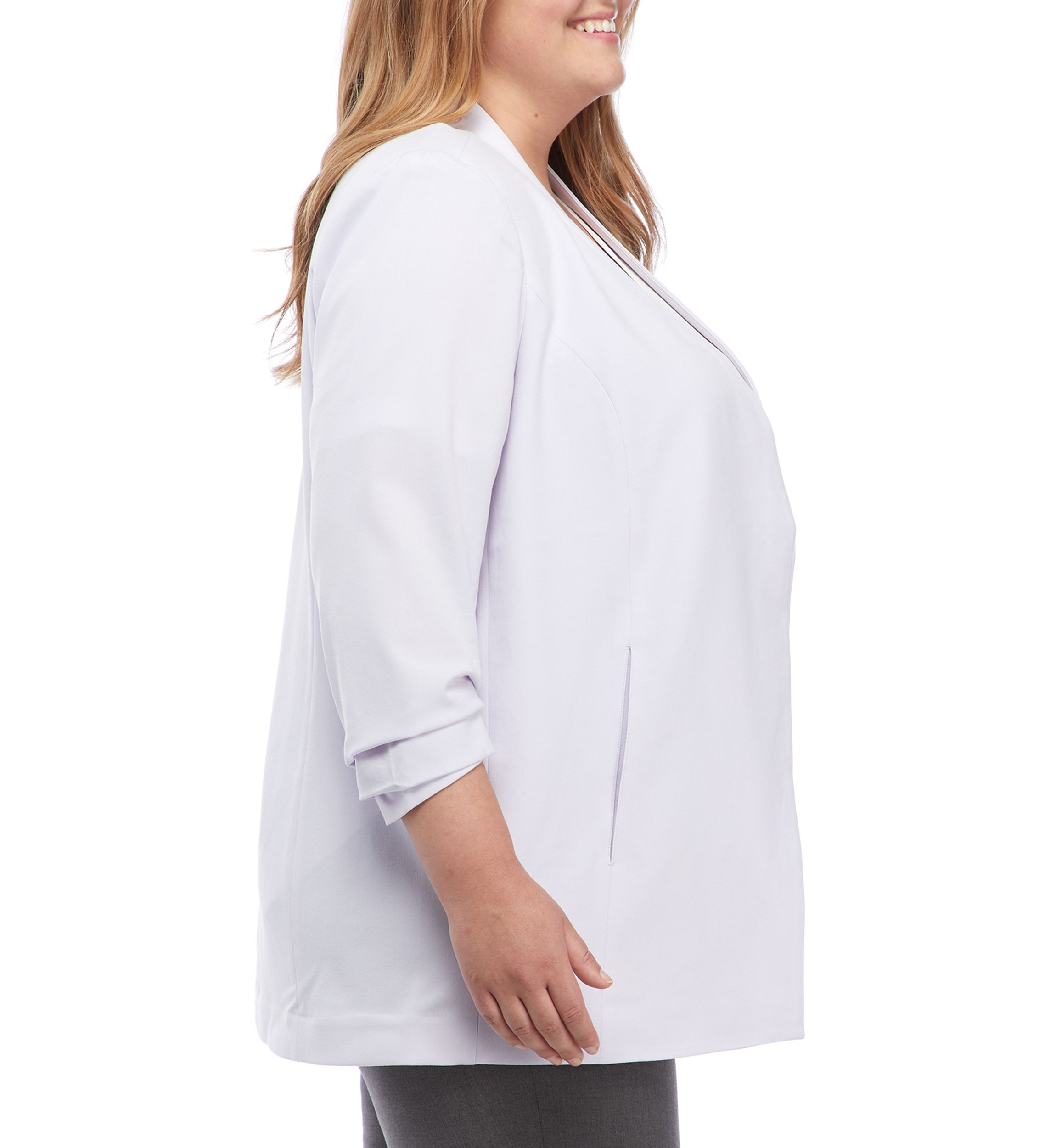 Plus Size Open Front Blazer 