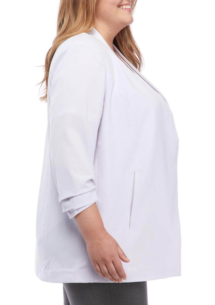 Plus Size Open Front Blazer 