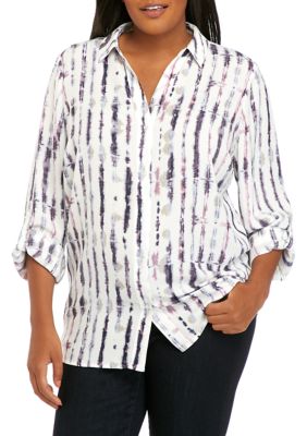 THE LIMITED Plus Size Ashton Printed Button Down Shirt | belk