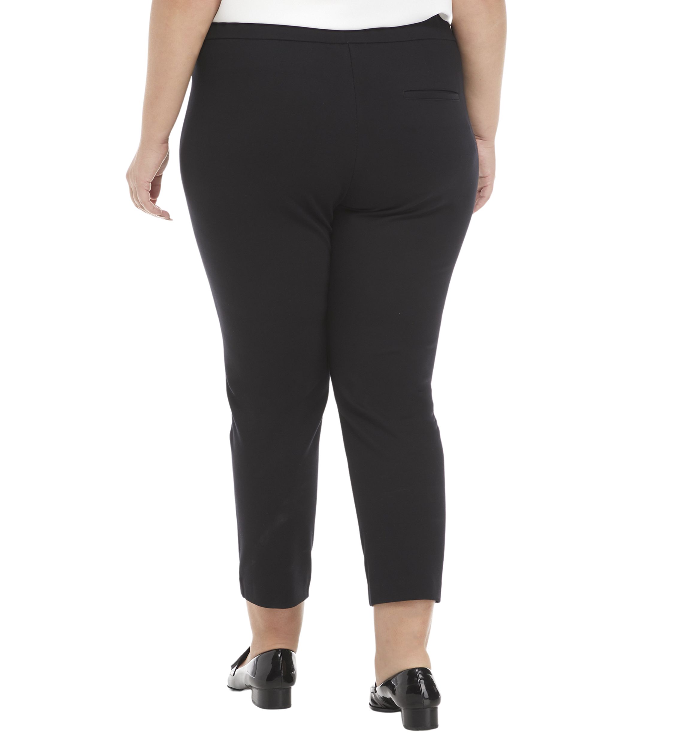 Plus Size Pull On Cropped Ponte Pants 
