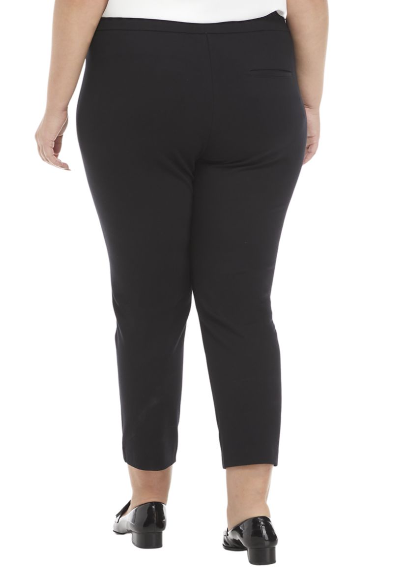 Plus Size Pull On Cropped Ponte Pants 