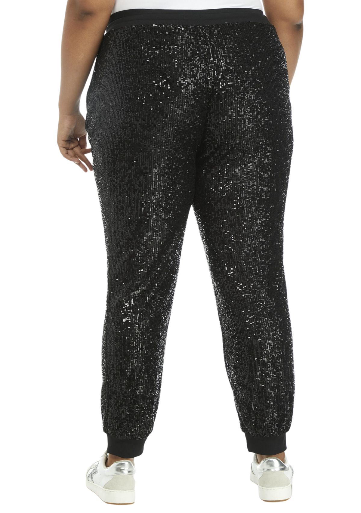 Plus Size Sequin Joggers
