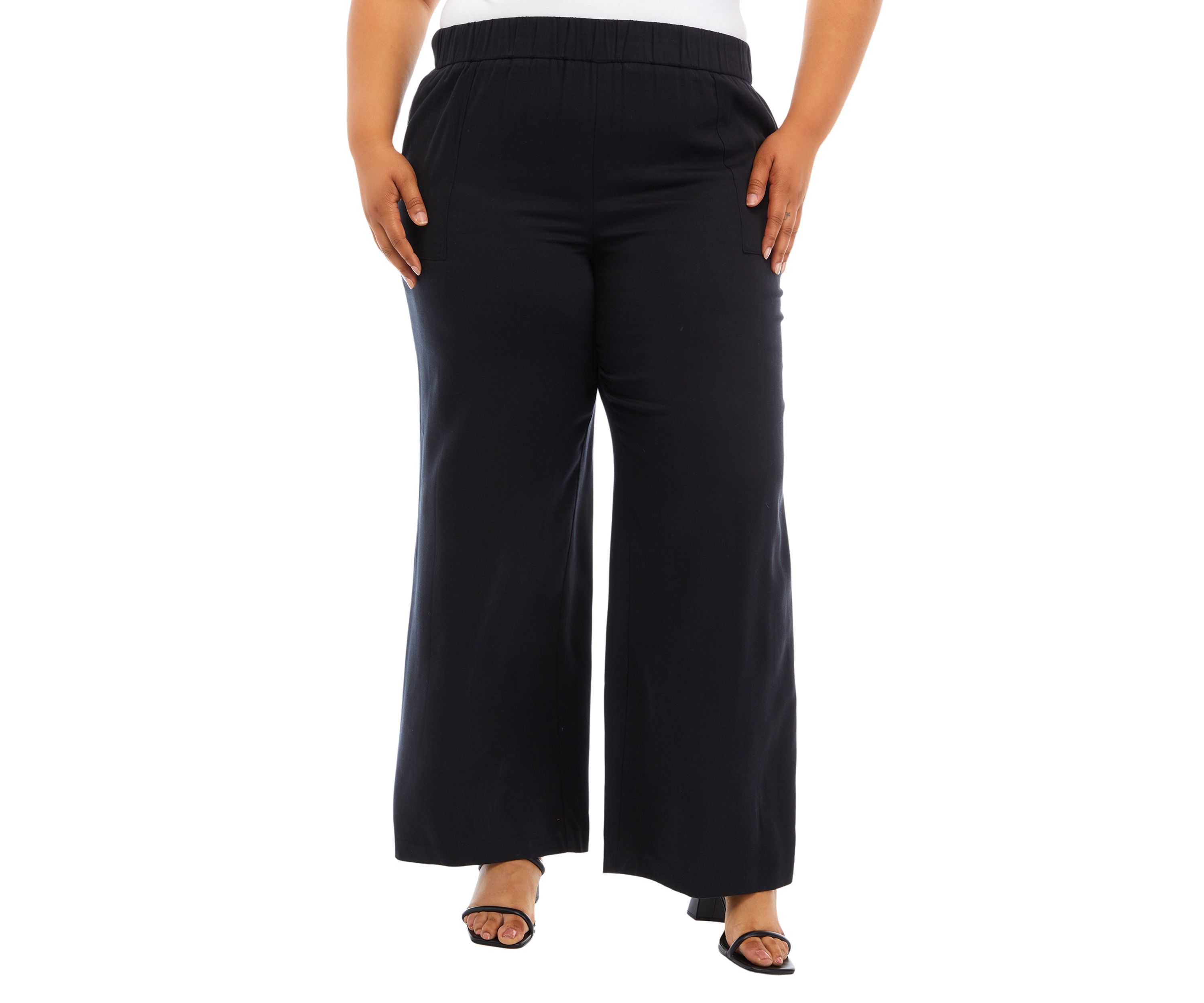 Plus Size Linen Pull On Pants