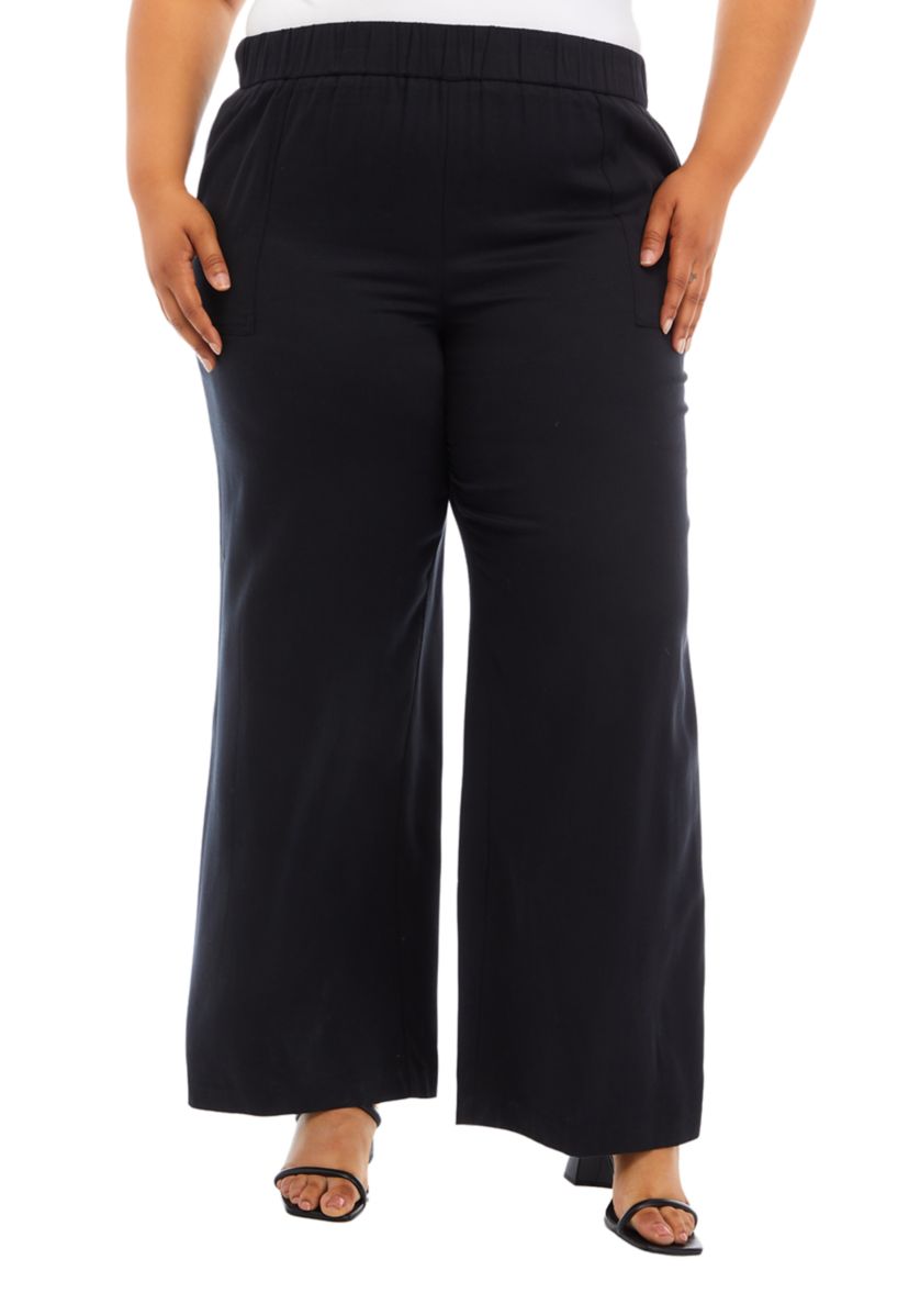 Plus Size Linen Pull On Pants