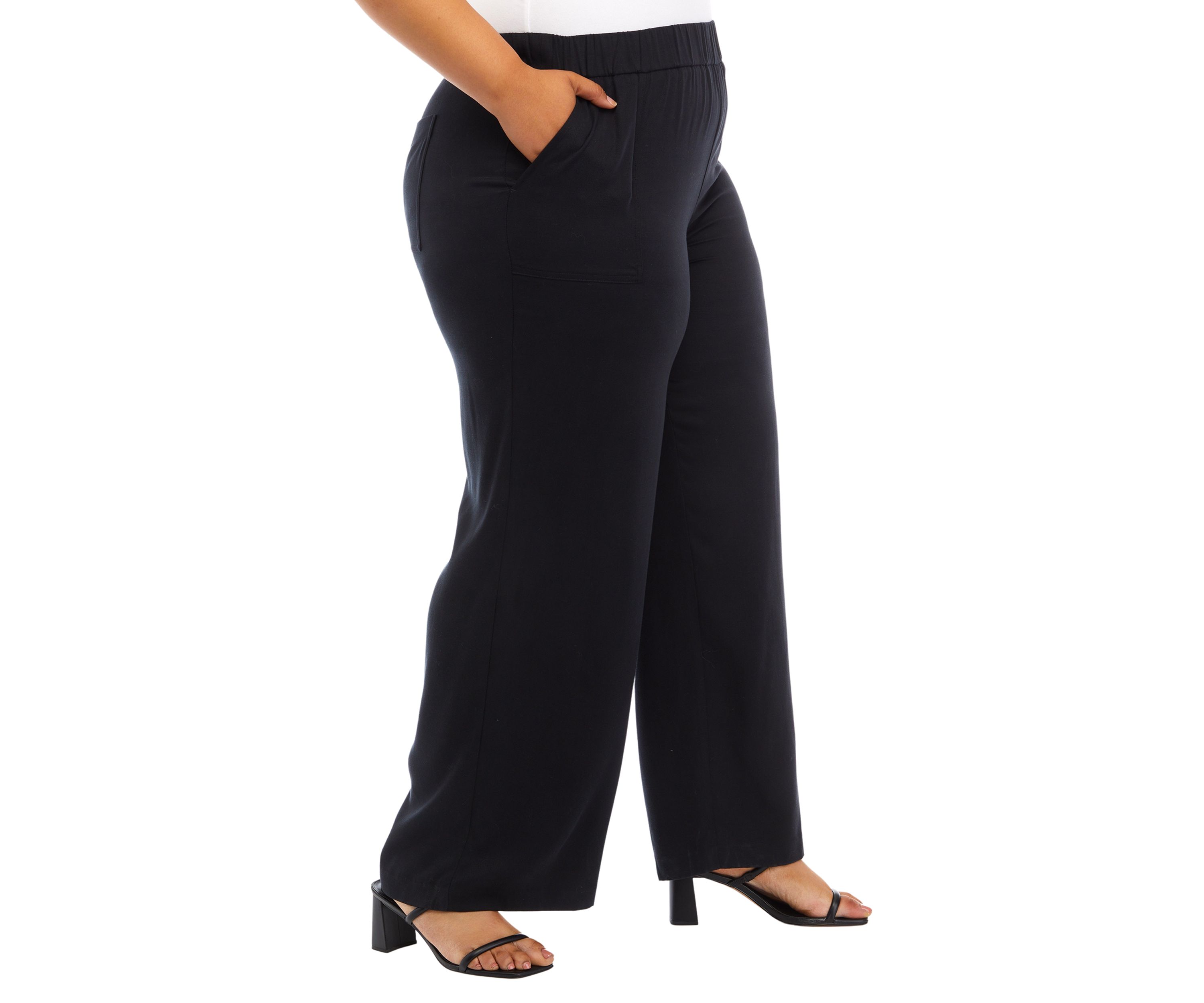 Plus Size Linen Pull On Pants