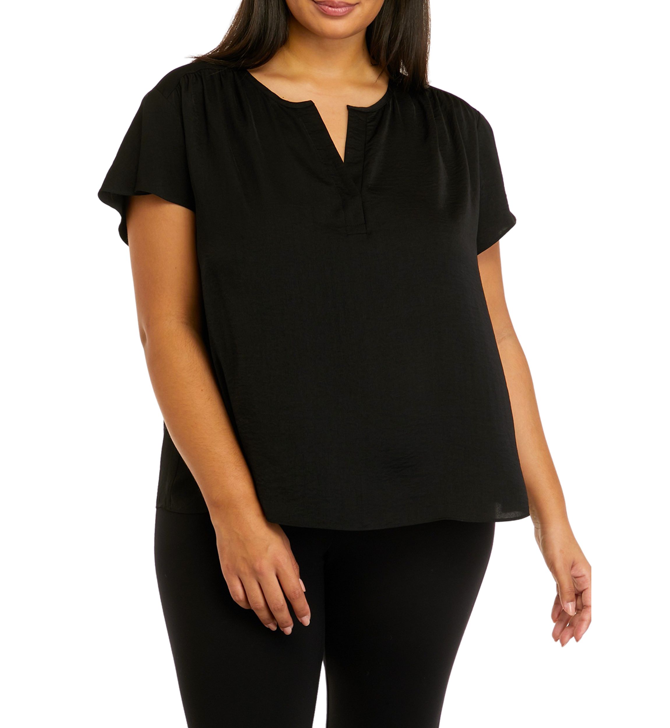 Plus Size Short Sleeve Flowy Top