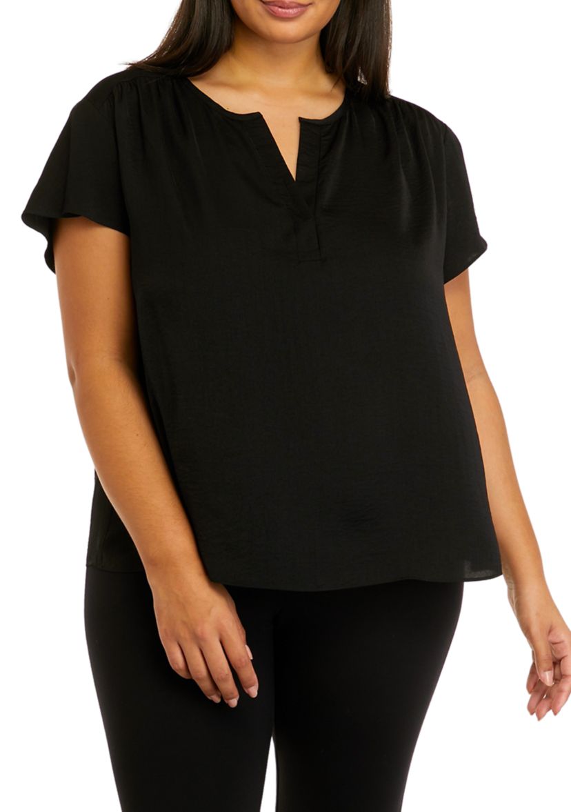 Plus Size Short Sleeve Flowy Top