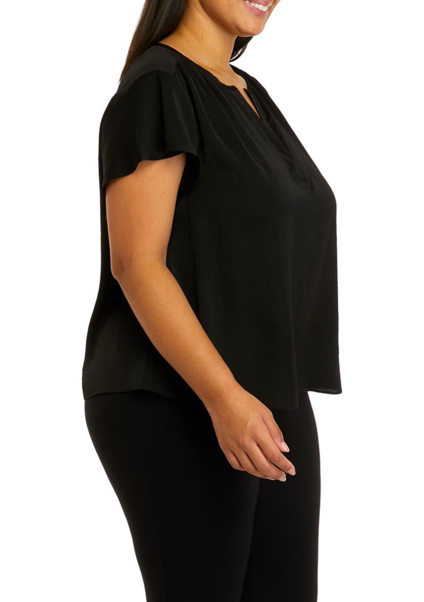 Plus Size Short Sleeve Flowy Top