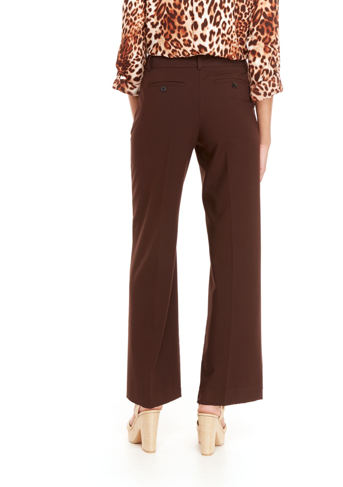 Petite Pleated Solid Wide Leg Pants